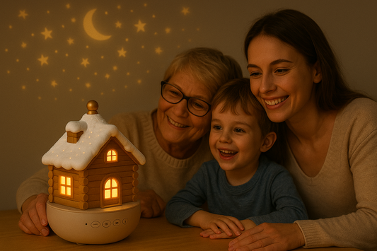 The Rotating Cabin Projection Speaker — A 3-in-1 Gift That Delights All Ages